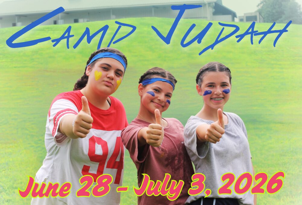 Camp Judah dates for summer camp, June 28-July 3, 2026